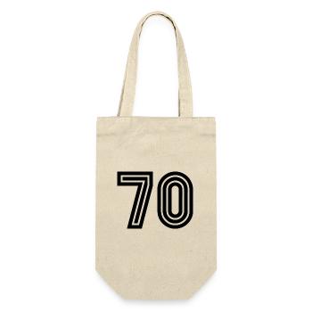 70. 70 ANS. 70e ANNIVERSAIRE. ANNIVERSAIRE 70 ANS. - Sac à bouteille - nature - Devant