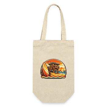 Strand Lifeguard Sonnenuntergang Surfboard - Geschenkbeutel für Flaschen - Natur - Vorne