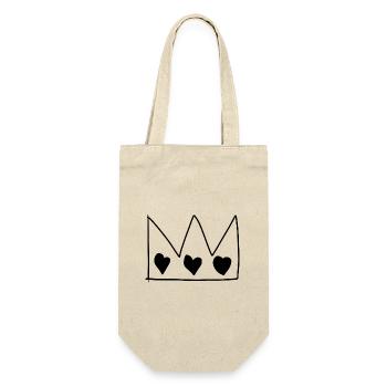 krone symbol könig herzen herz - Geschenkbeutel für Flaschen - Natur - Vorne