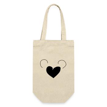 Herz Symbol Liebe - Geschenkbeutel für Flaschen - Natur - Vorne