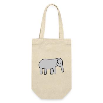 elefant tier symbol grau - Geschenkbeutel für Flaschen - Natur - Vorne
