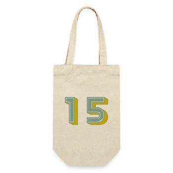 15. 15 JAHRE. 15. JAHRESTAG. 15-JÄHRIGES JUBILÄUM. - Geschenkbeutel für Flaschen - Natur - Vorne
