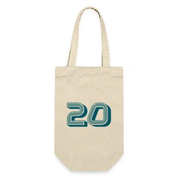 20. 20 ANS. 20e ANNIVERSAIRE. ANNIVERSAIRE 20 ANS. - Sac à bouteille - nature - Devant