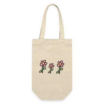 Three Flowers Plants Flower Symbol Pink - Gift Bag for Bottles - nature - Front