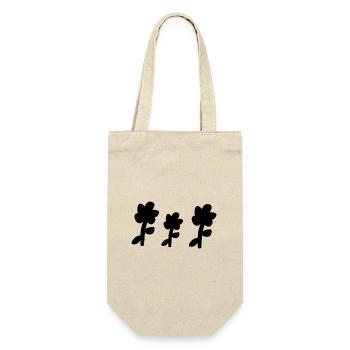 Three Flowers Shape Plants Flower Symbol - Gift Bag for Bottles - nature - Front