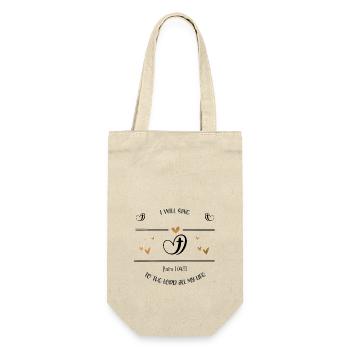 Christliches Design Ich werde dem Herrn singen - Geschenkbeutel für Flaschen - Natur - Vorne