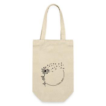 Christlicher Löwenzahn Design sei still Psalm 46:10 - Geschenkbeutel für Flaschen - Natur - Vorne