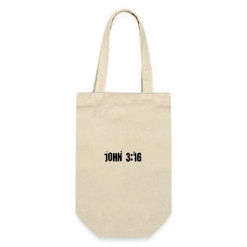 Johannes 3:16 - Geschenkbeutel für Flaschen - Natur - Vorne