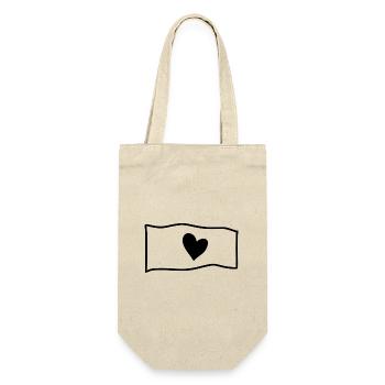 Forme de symbole de drapeau d’amour de cœur - Sac à bouteille - nature - Devant