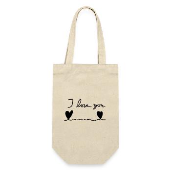Ligne de cœur à deux cœurs Je t’aime - Sac à bouteille - nature - Devant