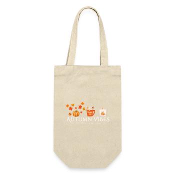 Autumn Vibes - Herbst Design - Pumpkin Spice - Geschenkbeutel für Flaschen - Natur - Vorne