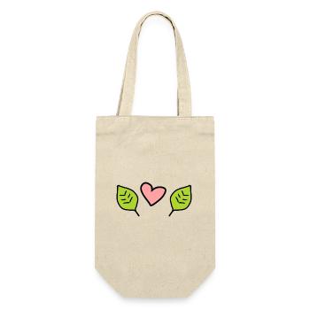 Deux feuilles feuille amour coeur symbole de la nature - Sac à bouteille - nature - Devant