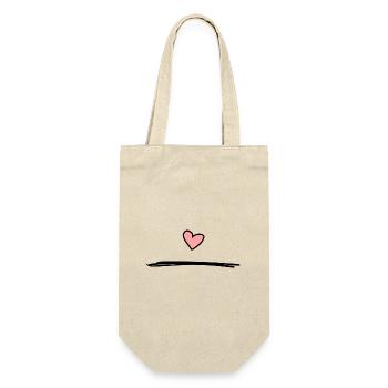 herz symbol linie liebe - Geschenkbeutel für Flaschen - Natur - Vorne