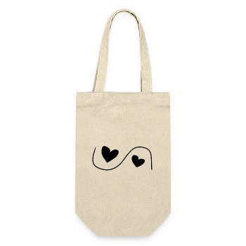Deux cœurs cœur amour - Sac à bouteille - nature - Devant