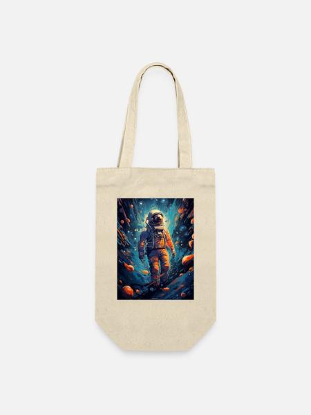 Spacewalk Astronaut - Geschenkbeutel für Flaschen - Natur