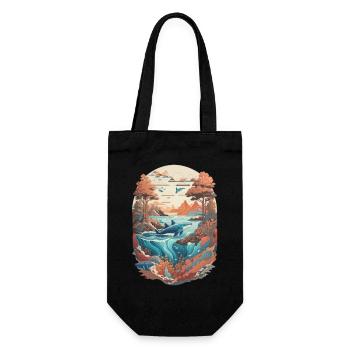 vintage sea wolfs & whales - Sac à bouteille - noir - Devant
