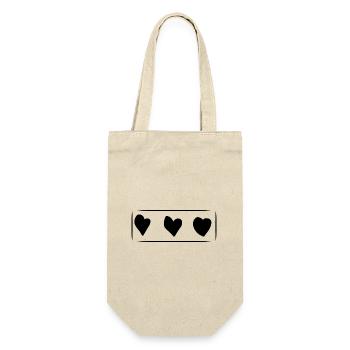 drei herzen herz rechteck liebe - Geschenkbeutel für Flaschen - Natur - Vorne