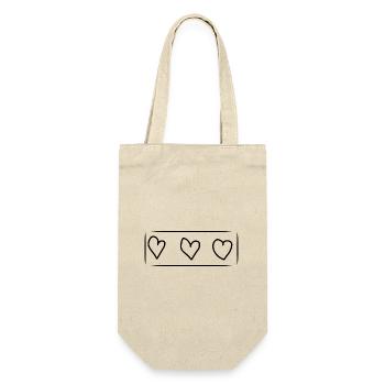 drei herzen herz rechteck - Geschenkbeutel für Flaschen - Natur - Vorne