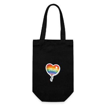 Fierté Ballon en forme de cœur Arc-en-ciel, LGBTQ+ - Sac à bouteille - noir - Devant