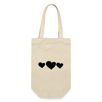 herz drei herzen symbol liebe - Geschenkbeutel für Flaschen - Natur - Vorne