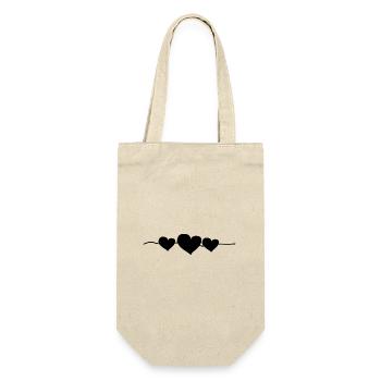 herz drei herzen symbol liebe linie - Geschenkbeutel für Flaschen - Natur - Vorne