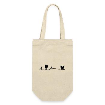 coeur de texte de police de ligne - Sac à bouteille - nature - Devant
