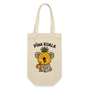 Koala mit Ananas und Fruchtdrink - Geschenkbeutel für Flaschen - Natur - Vorne