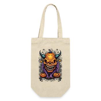 Halloween Demon with Pumpkin Head - Gift Bag for Bottles - nature - Front