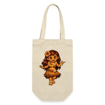 Hula-Tänzerin Hawaii-Stil - Geschenkbeutel für Flaschen - Natur - Vorne