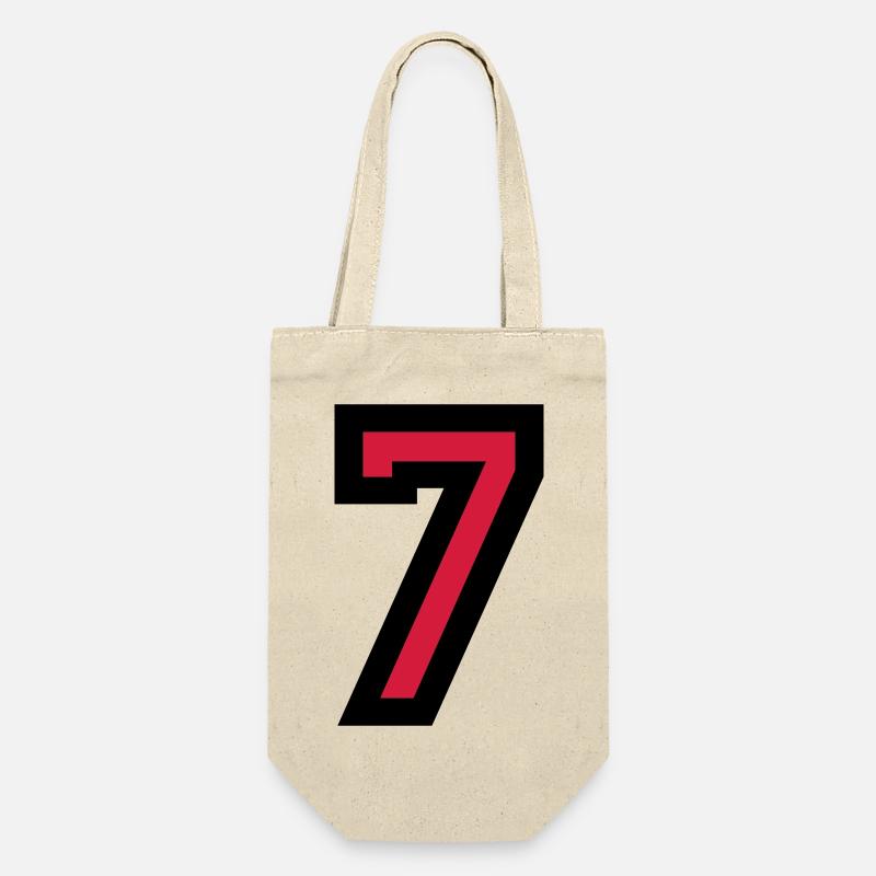 Zahl 7 - Nummer 7 (Rot) Nr. 7 - Geschenkbeutel für Flaschen - Natur