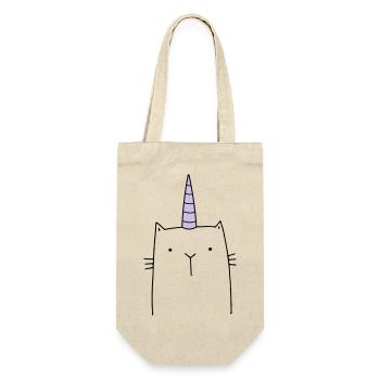 Cadeau mignon chat licorne - Sac à bouteille - nature - Devant