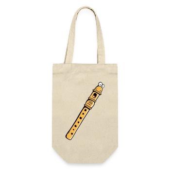 Lustige Flöte - Flöten - Blockflöte - Geschenk - Geschenkbeutel für Flaschen - Natur - Vorne