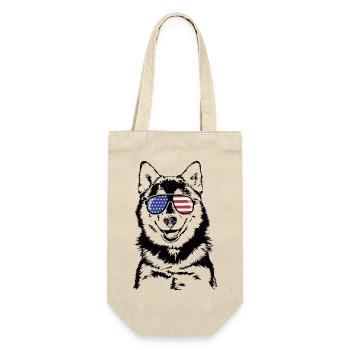 POMSKY America Flag Dogs Wilsigns - Gift Bag for Bottles - nature - Front