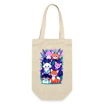 Cute foxes - Gift Bag for Bottles - nature - Front