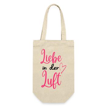 "Liebe in der Luft" Valentinstagsdesign für Paare - Geschenkbeutel für Flaschen - Natur - Vorne