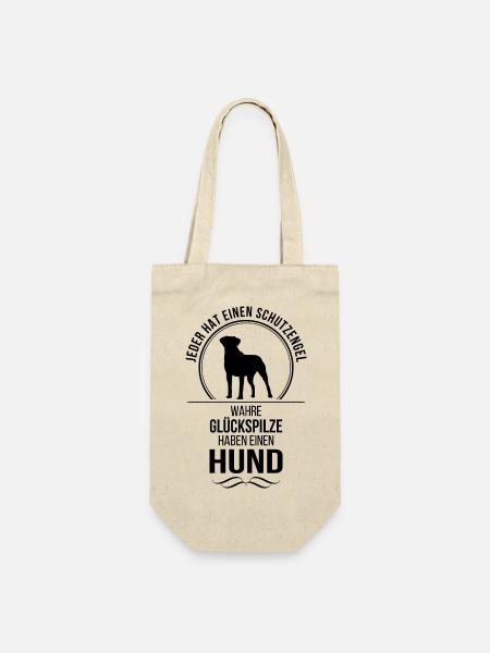 Hund Schutzengel Hundespruch Hunde Spruch Wilsigns - Geschenkbeutel für Flaschen - Natur