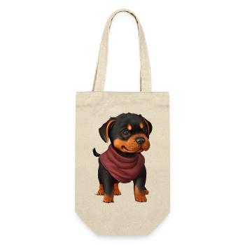 Rottweiler Hund Hundewelpe Rottweilerwelpe Hunde - Geschenkbeutel für Flaschen - Natur - Vorne