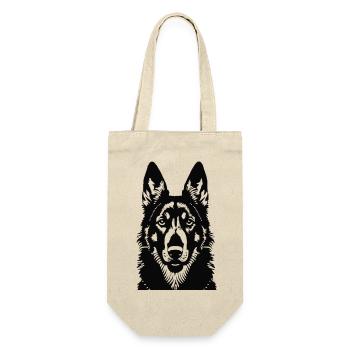 Silhouette de tête de berger allemand - Sac à bouteille - nature - Devant