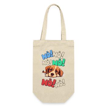 Nö Einfach Nö No Nein Hund Hündchen Lustig Spruch - Geschenkbeutel für Flaschen - Natur - Vorne