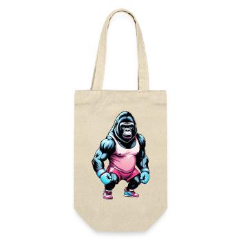 Gorilla Boxer Boxen - Geschenkbeutel für Flaschen - Natur - Vorne