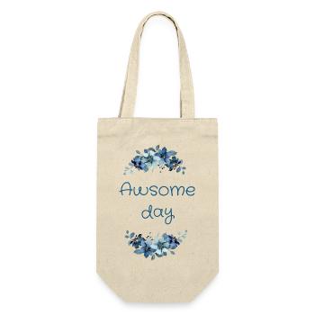 Journée géniale (fleurs bleues) - Sac à bouteille - nature - Devant