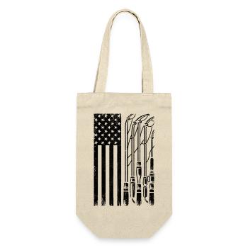 Amerikanische Flagge Angelrute USA Patriot Fischer An - Geschenkbeutel für Flaschen - Natur - Vorne