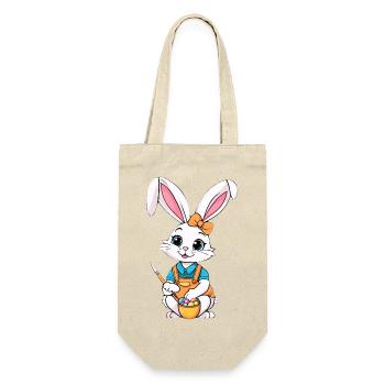 Easter bunny with Easter eggs - Gift Bag for Bottles - nature - Front