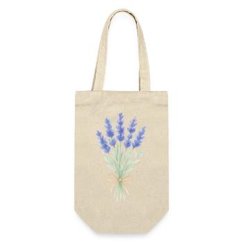 Lavendel Sträußchen - Geschenkbeutel für Flaschen - Natur - Vorne
