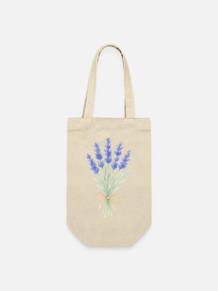 Lavendel Sträußchen - Geschenkbeutel für Flaschen - Natur