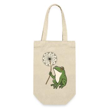 Frog with dandelion – nature meets peace - Gift Bag for Bottles - nature - Front