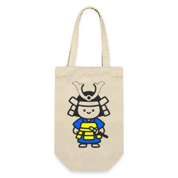 Kawaii Samurai Child in Yellow Blue - Gift Bag for Bottles - nature - Front