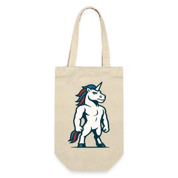 Power Unicorn Mascot Strong Athletic Design - Gift Bag for Bottles - nature - Front