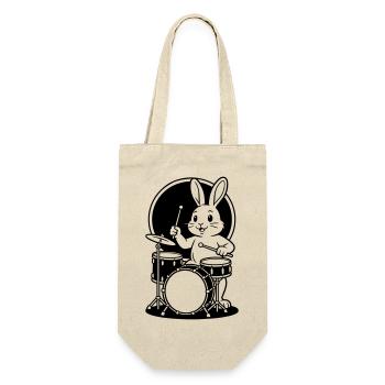 hare on drum kit - Gift Bag for Bottles - nature - Front