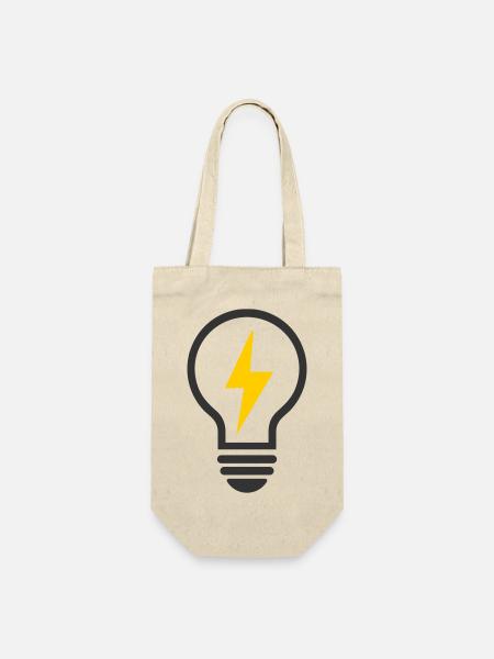 Elektriker Glühbirne Blitz Logo - Geschenkbeutel für Flaschen - Natur
